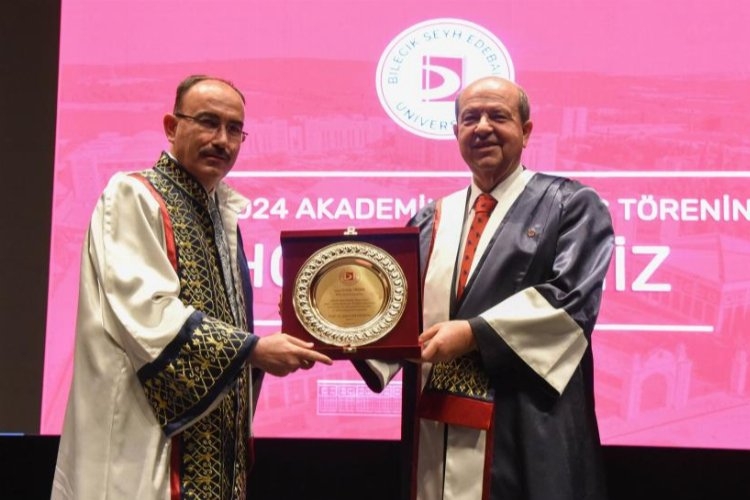 KKTC Cumhurbaşkanı Tatar'a Bilecik'ten fahri doktora diploması