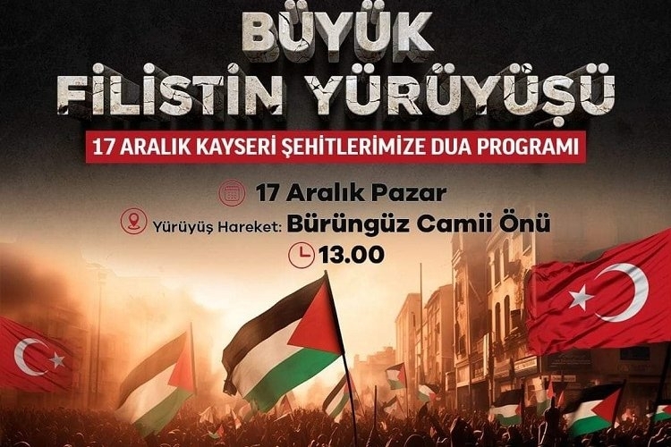 Kayseri, Büyük Filistin Yürüyüşü İçin Seferberlik İlan Ediyor