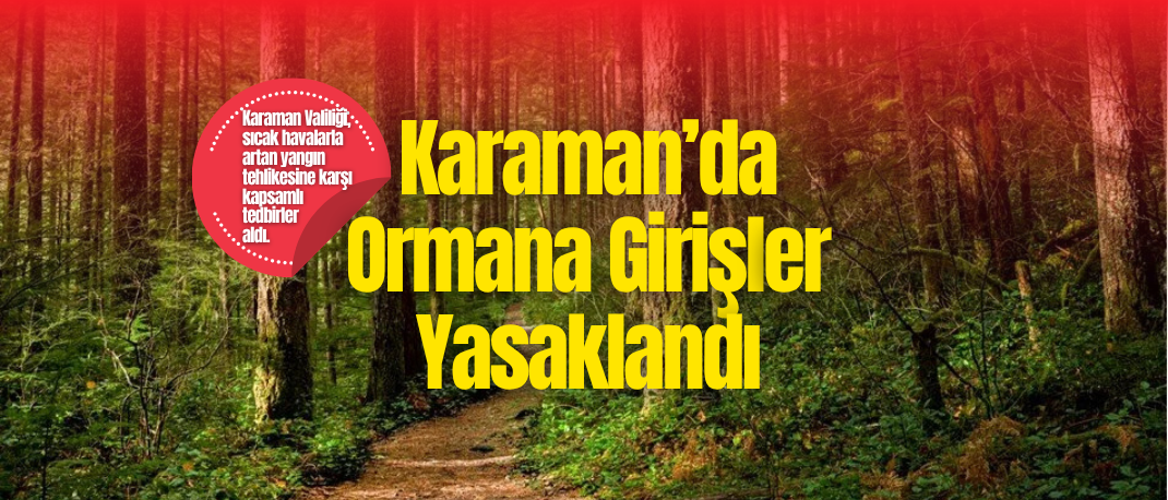 Karaman'da Ormanlık Alanlara Girişler Yasaklandı