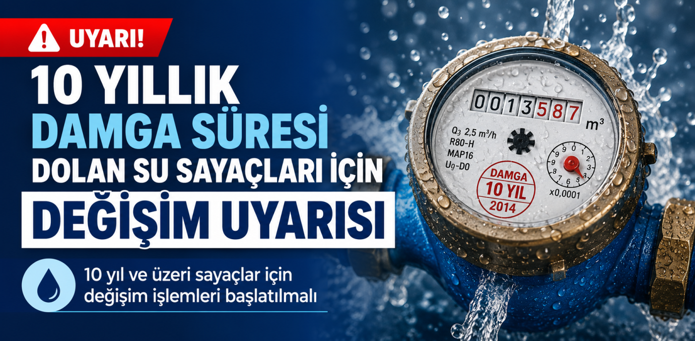 10 Yıllık Damga Süresi Dolan Su Sayaçları İçin Değişim Uyarısı