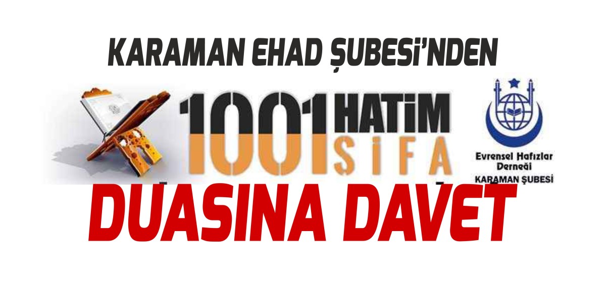EHAD 1001 Hatim 1001 Şifa programı duasına davet