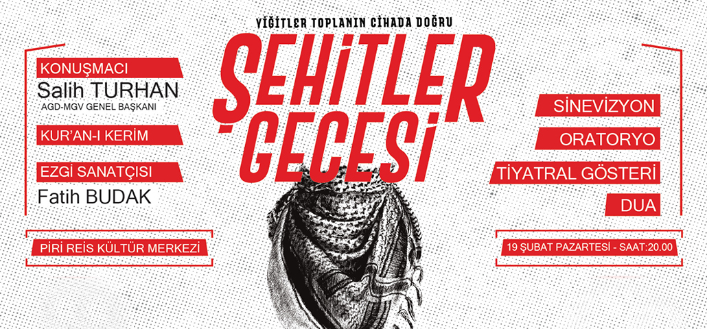 AGD'DEN ŞEHİTLER GECESİNE DAVET