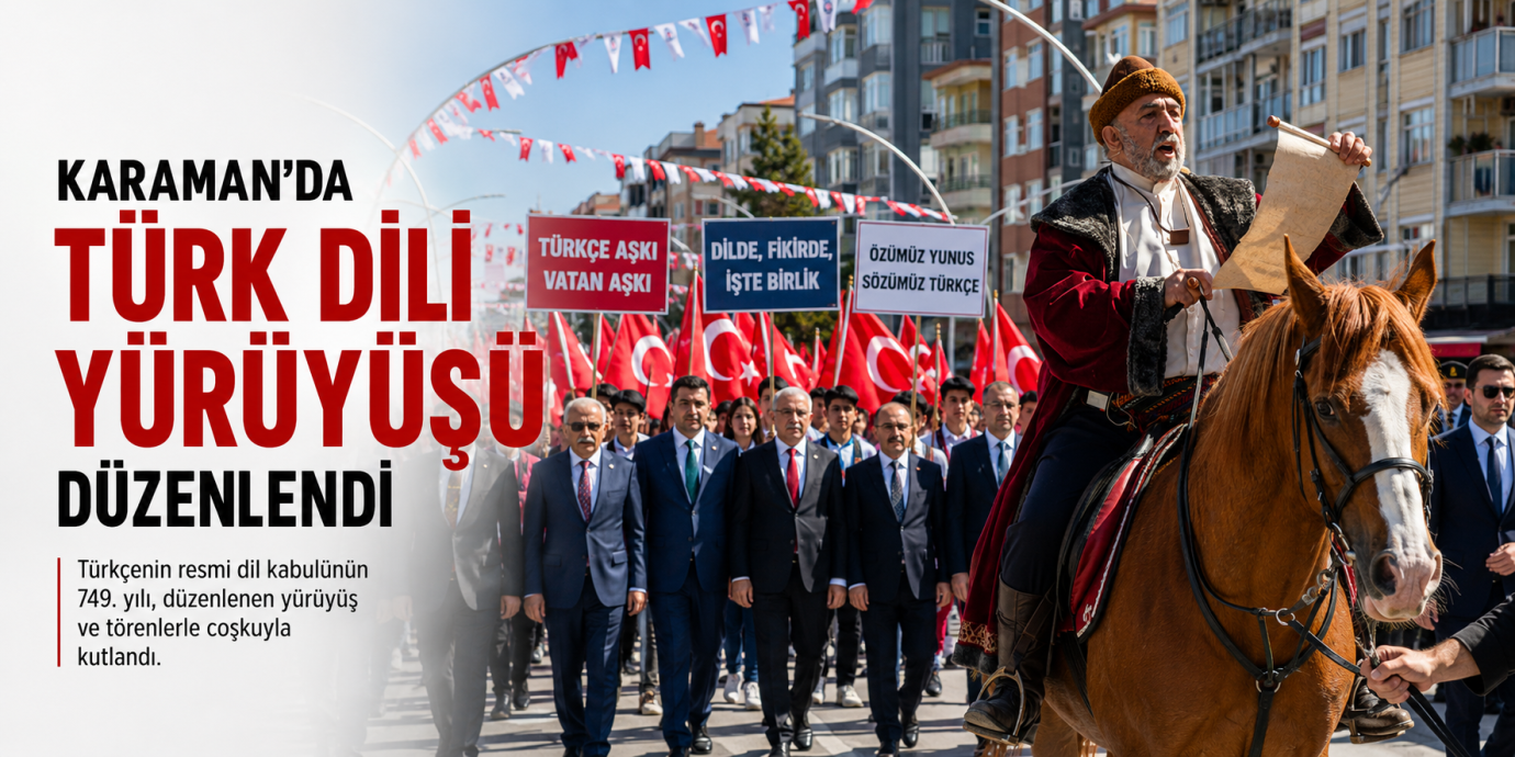 Karaman’da “Türk Dili Yürüyüşü” coşkusu