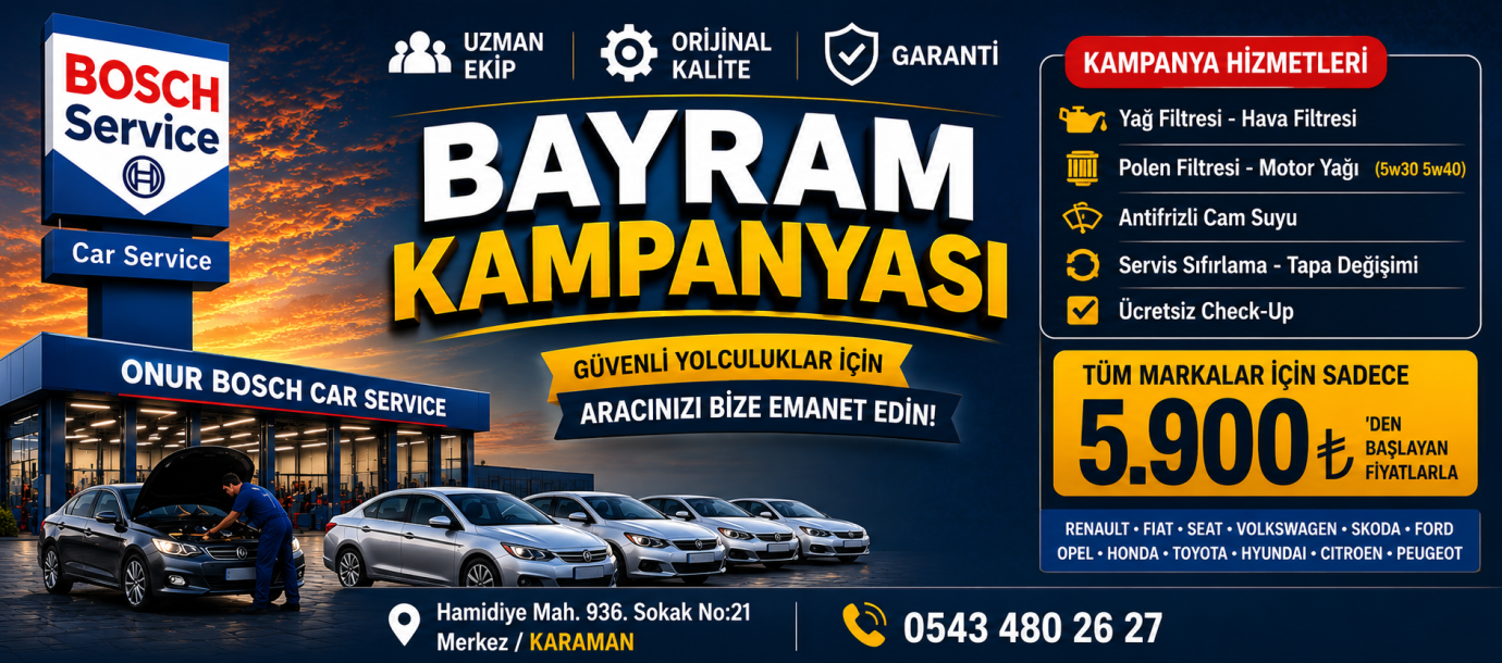 Onur Bosch Car Service’den Bayrama Özel Dev Kampanya