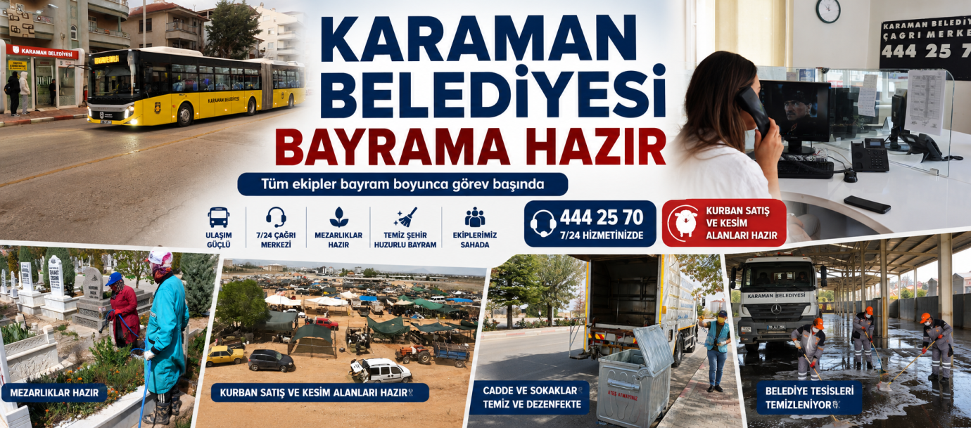 Karaman Belediyesi Bayram Hazırlıklarını Tamamladı