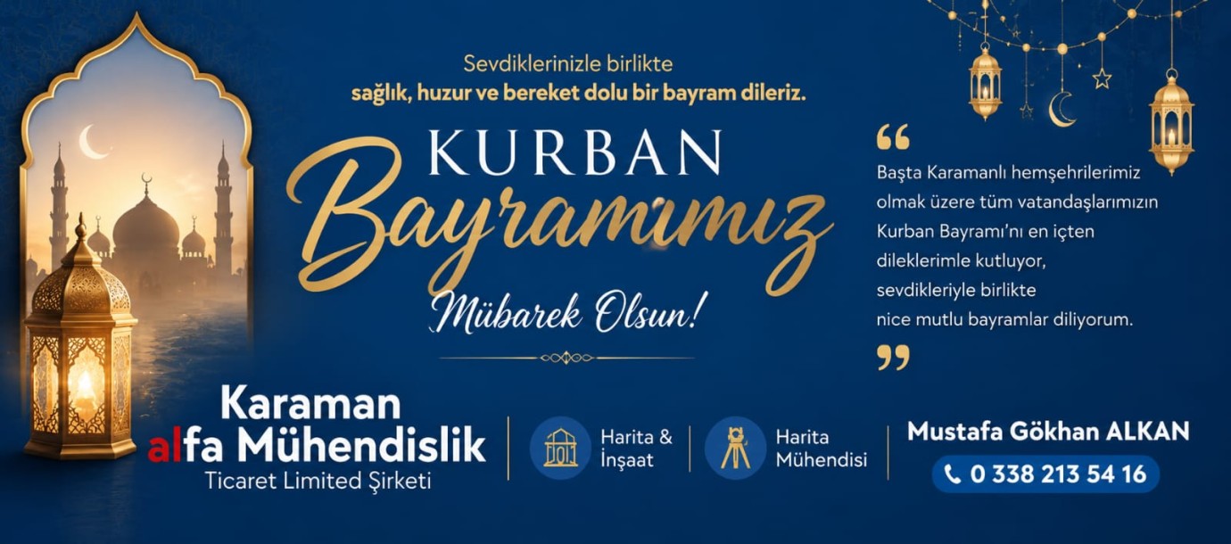 Karaman Alfa Mühendislik’ten Kurban Bayramı Mesajı