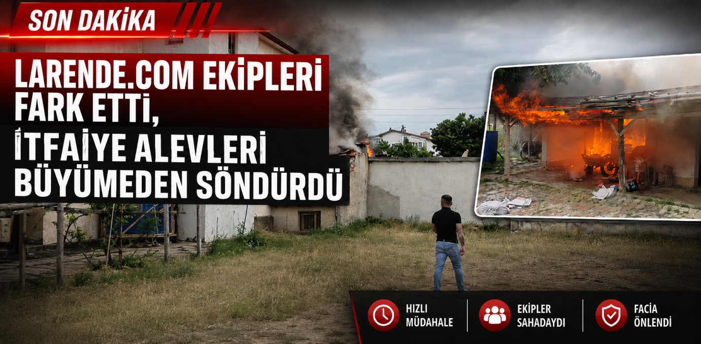 Karaman’da Müştemilatta Çıkan Yangın Eve Sıçramadan Söndürüldü
