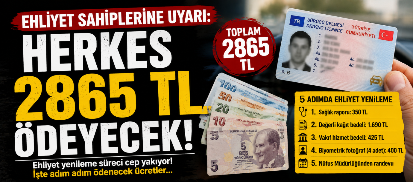 Ehliyetini Yenileyeceklere Ücret Uyarısı: Masraf 2 Bin TL’yi Aşıyor