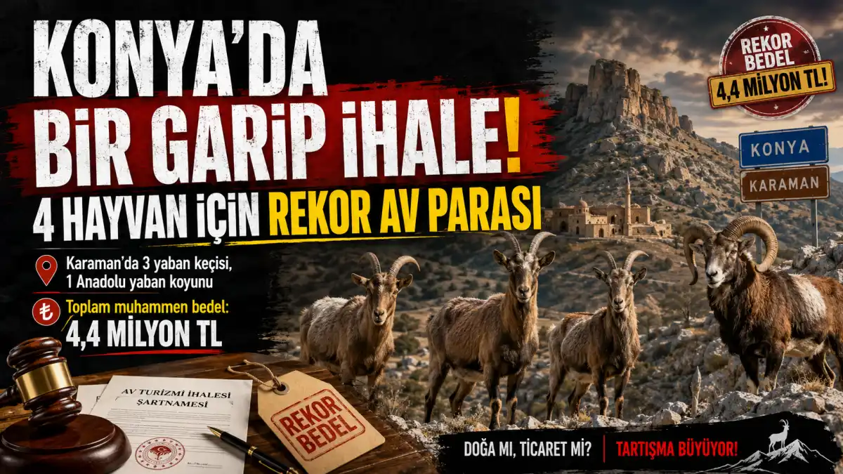 Konya’da Bir Garip İhale: Karaman’daki 4 Hayvan İçin 4,4 Milyon Liralık Av Bedeli