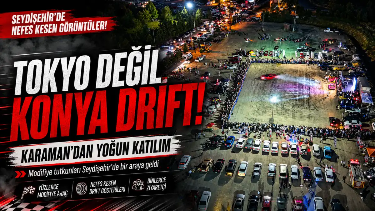 Tokyo Değil, Konya Drift! Karamanlı Modifiye Tutkunları Seydişehir’e Çıkarma Yaptı