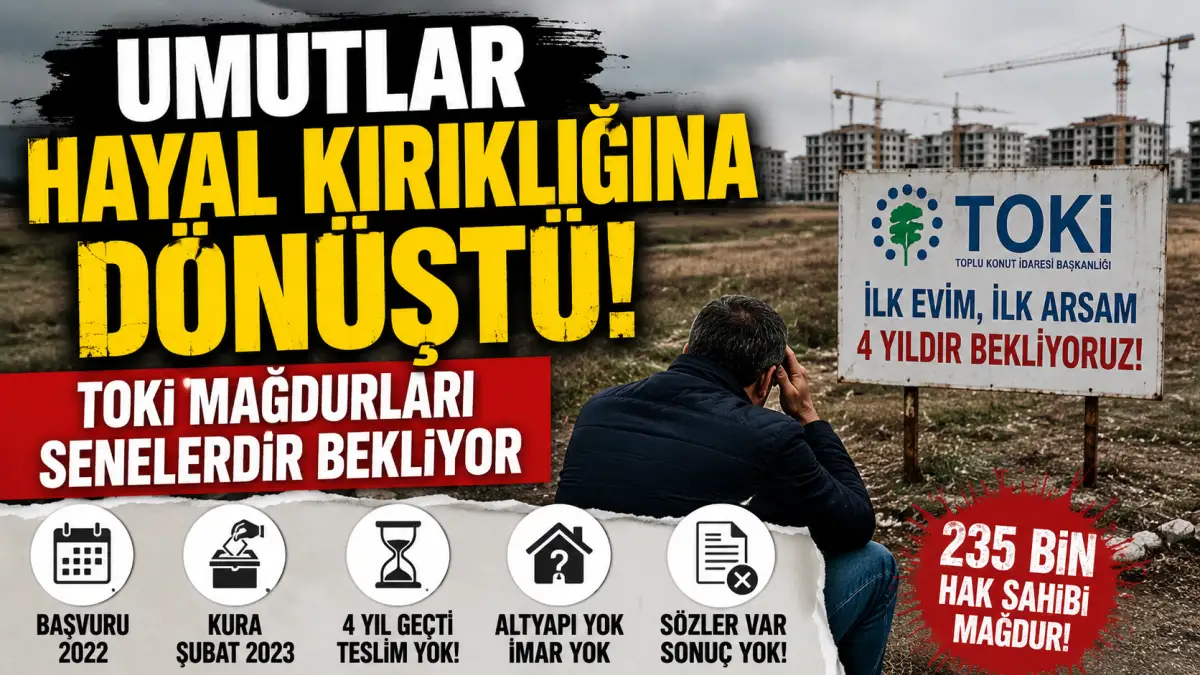 Umutlar Hayal Kırıklığına Dönüştü: TOKİ Hak Sahipleri Yıllardır Arsalarını Bekliyor