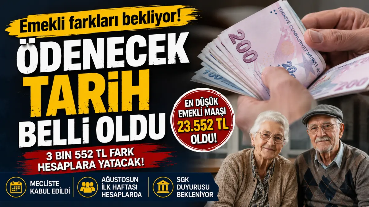 EMEKLİNİN GÖZÜ FARK ÖDEMESİNDE: 3 BİN 552 TL NE ZAMAN YATACAK?