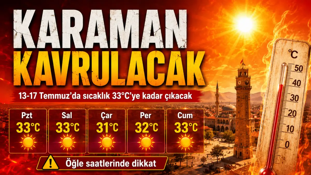 Karaman Kavrulacak! Termometreler 33 Dereceyi Görecek