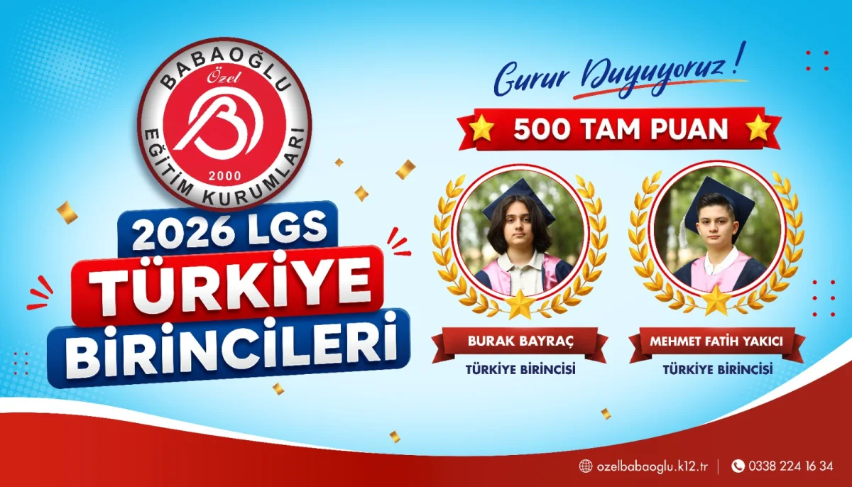 Karaman’da LGS’de Çifte Türkiye Birinciliği Babaoğlu Eğitim Kurumlarından