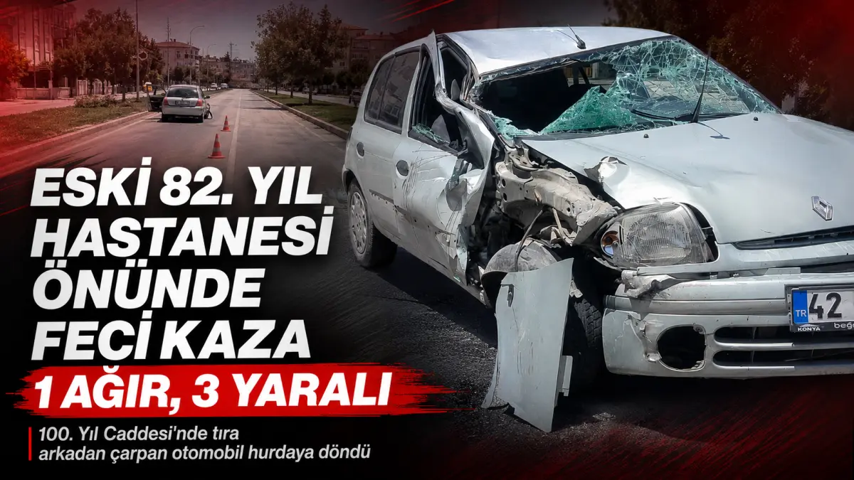 Karaman’da Tırın Arkasından Gelen Araç Çarptı: 1’i Ağır 3 Yaralı