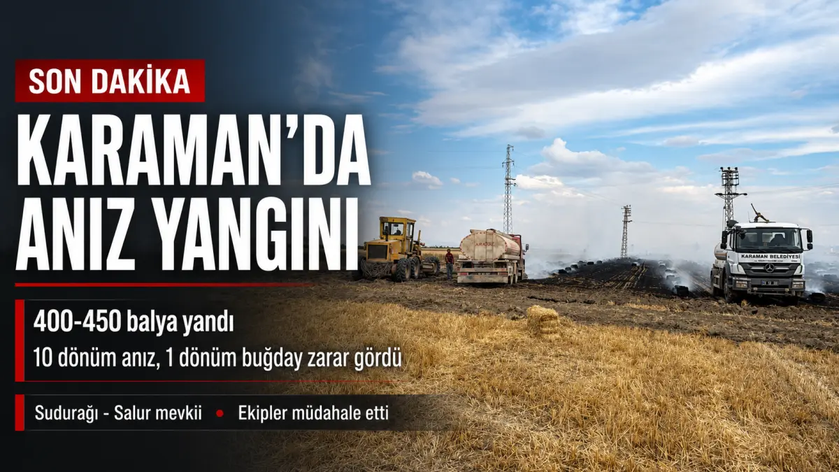 Sudurağı-Salur Mevkiinde Anız Yangını: Yüzlerce Balya Kül Oldu